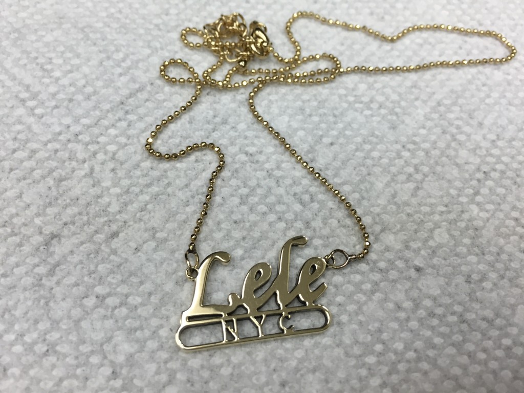 Custom personalized gold name plate monogram necklace nyc