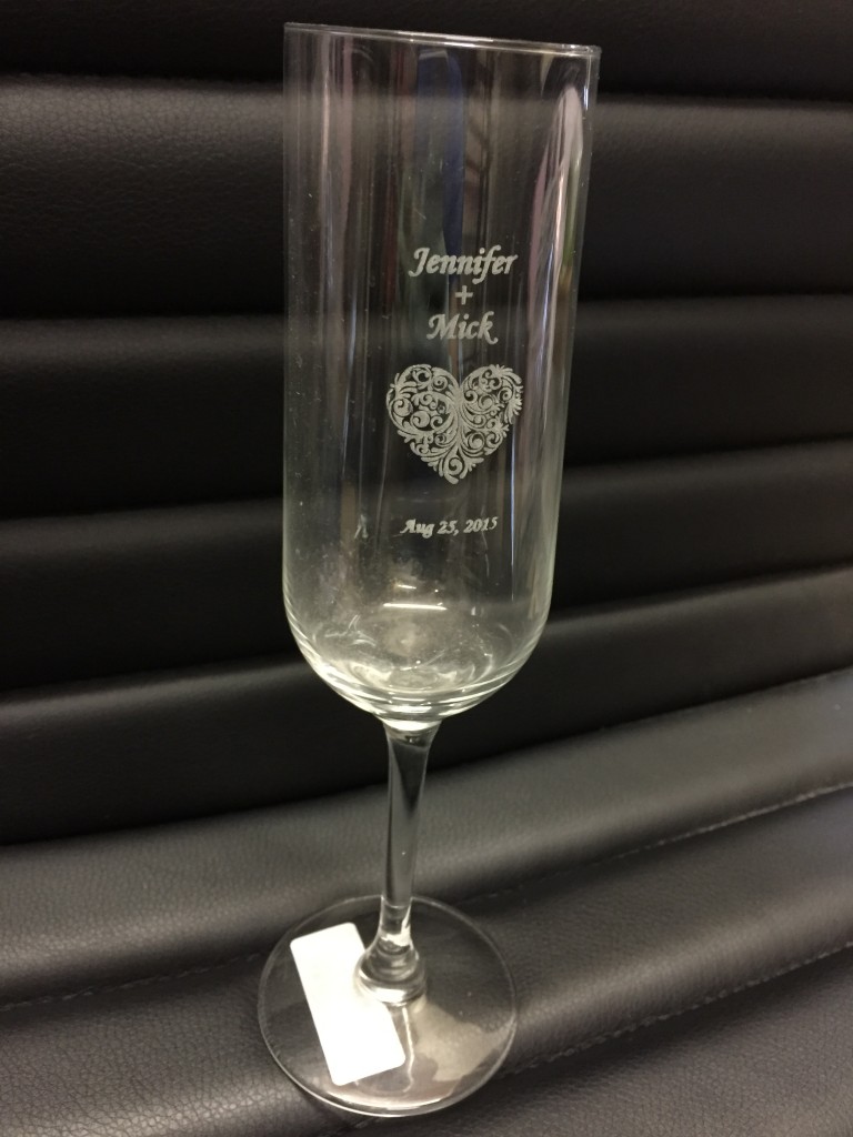 Wedding champagne Glass Laser Engraving Gift