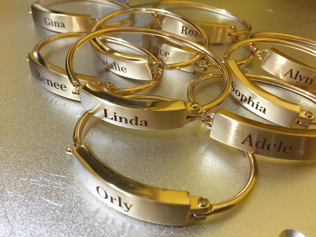 Name Bracelets Laser Engraving Brass Jewelry NYC