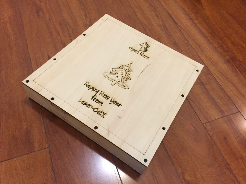 custom laser cut shipping gift box wood