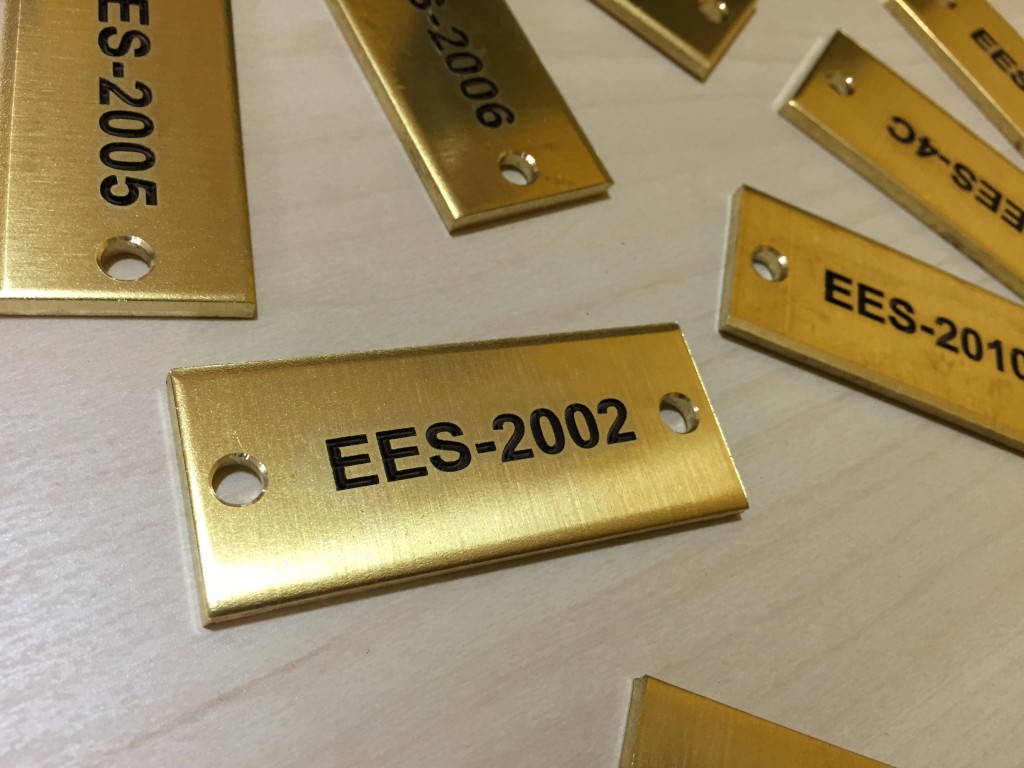 laguardia cabinet tags engraved in brass