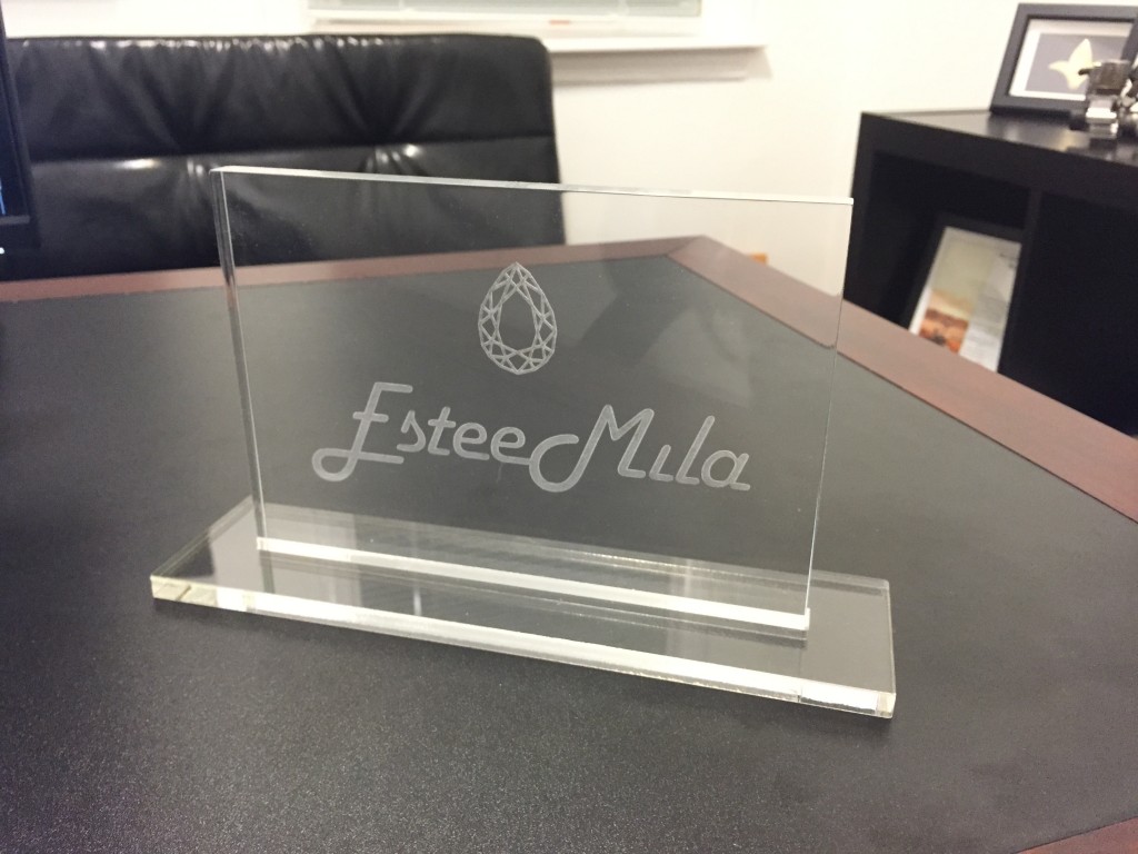 acrylic engraved crystal award sign trophy nyc lasercutz