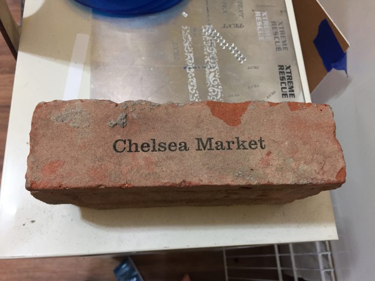 LaserCutZ Construction Clay Brick Laser Engraving Printing for NYC Mall