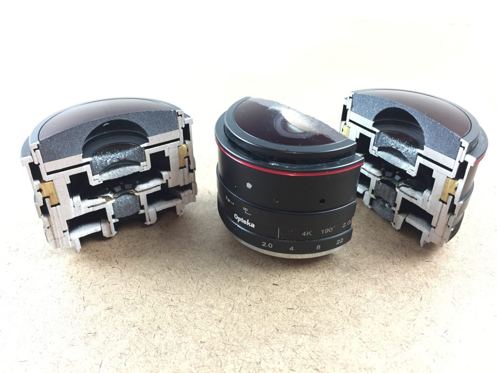 Waterjet Canon Lens Cut in Half by LaserCutZ